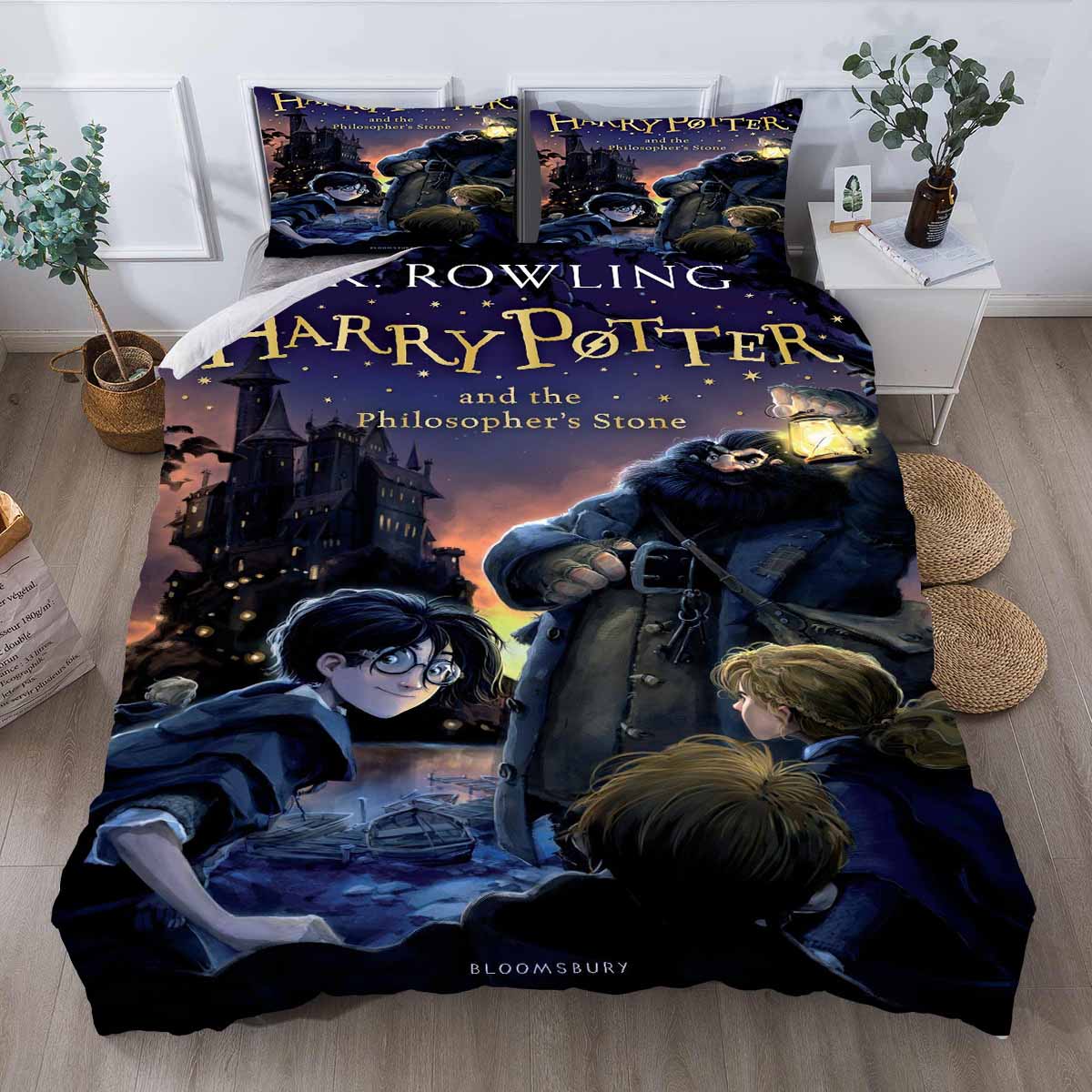 Bộ Chăn Ga Và Vỏ Gối 3 Trong 1 In Hình Nhân Vật Phim Harry Potter