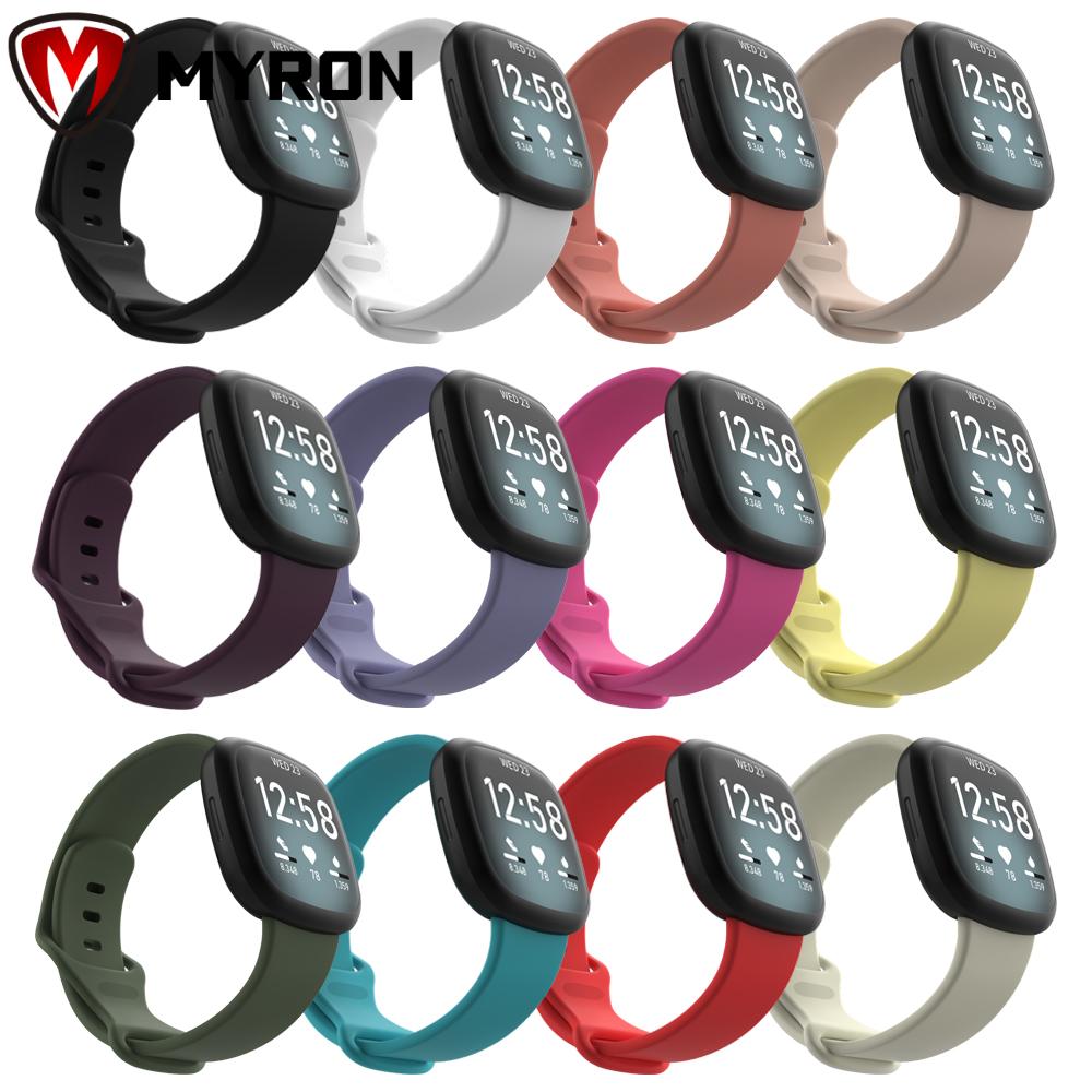 Dây Đeo Thay Thế Chất Liệu Silicon Màu Trơn Thời Trang Cho Fitbit Versa