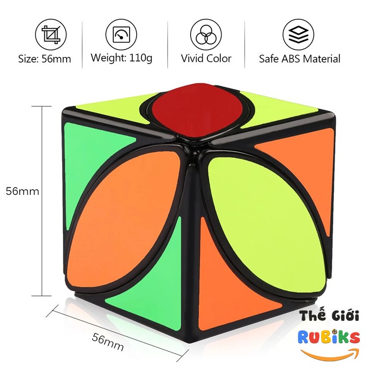 QiYi MoFangGe Ivy Cube Rubik Biến Thể 6 Mặt Maple Leaf Skewb Lá Phong Black Base