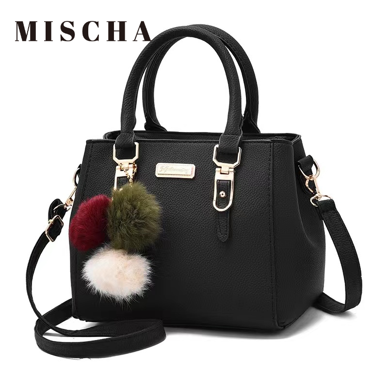 Mischa Túi Xách Da PU Đeo Vai Màu Trơn Đơn Giản Thời Trang Thu Đông