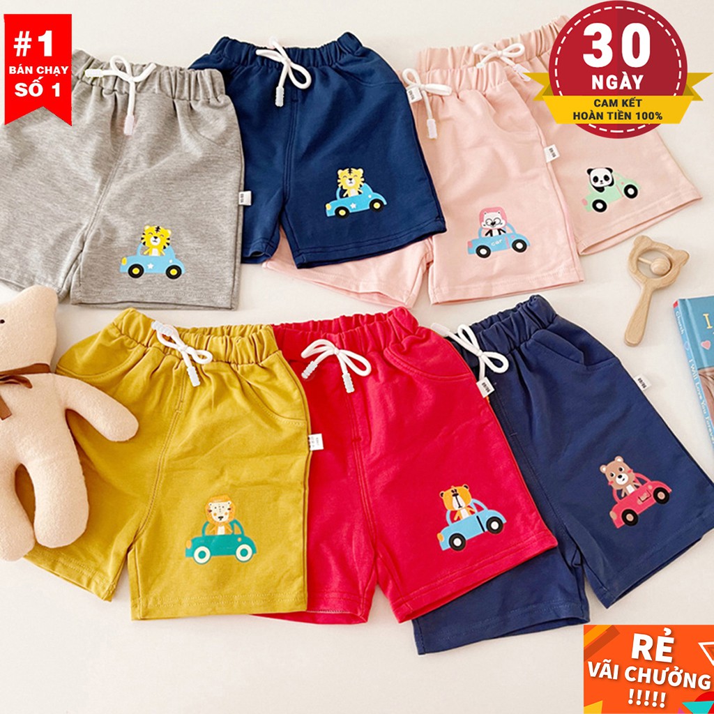 Quần Short Đùi Chục, Vải Cotton Cao Cấp, Thoáng Mát Cho Bé Trai Và Bé Gái Từ 8-20kg, In Hình Ngộ Nghĩnh