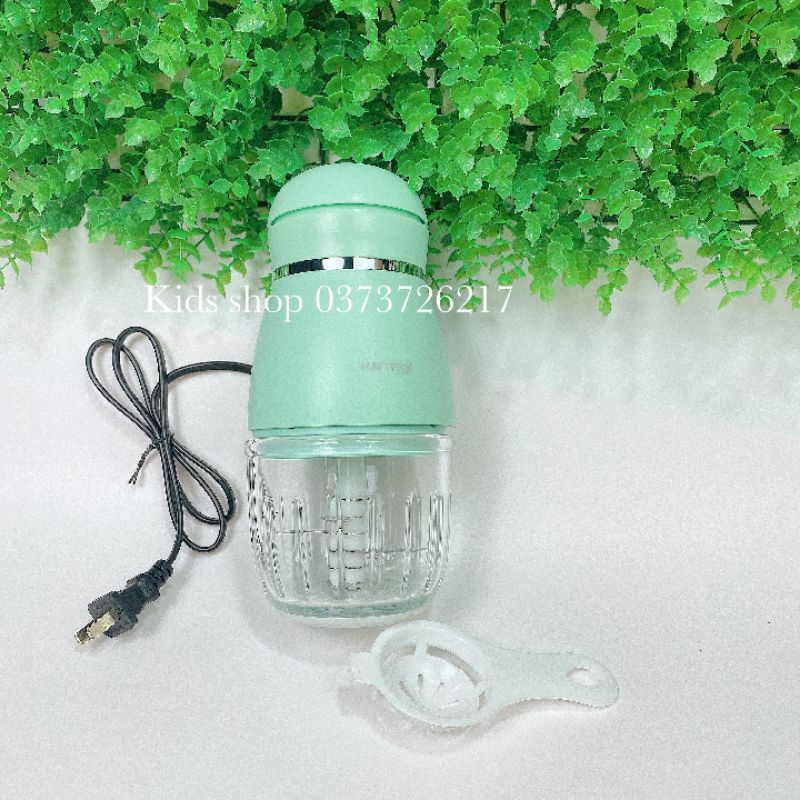 Máy xay đa năng HATTIECS 6 lưỡi xay đồ ăn dặm 0,3lít, máy xay thịt xay tỏi ớt
