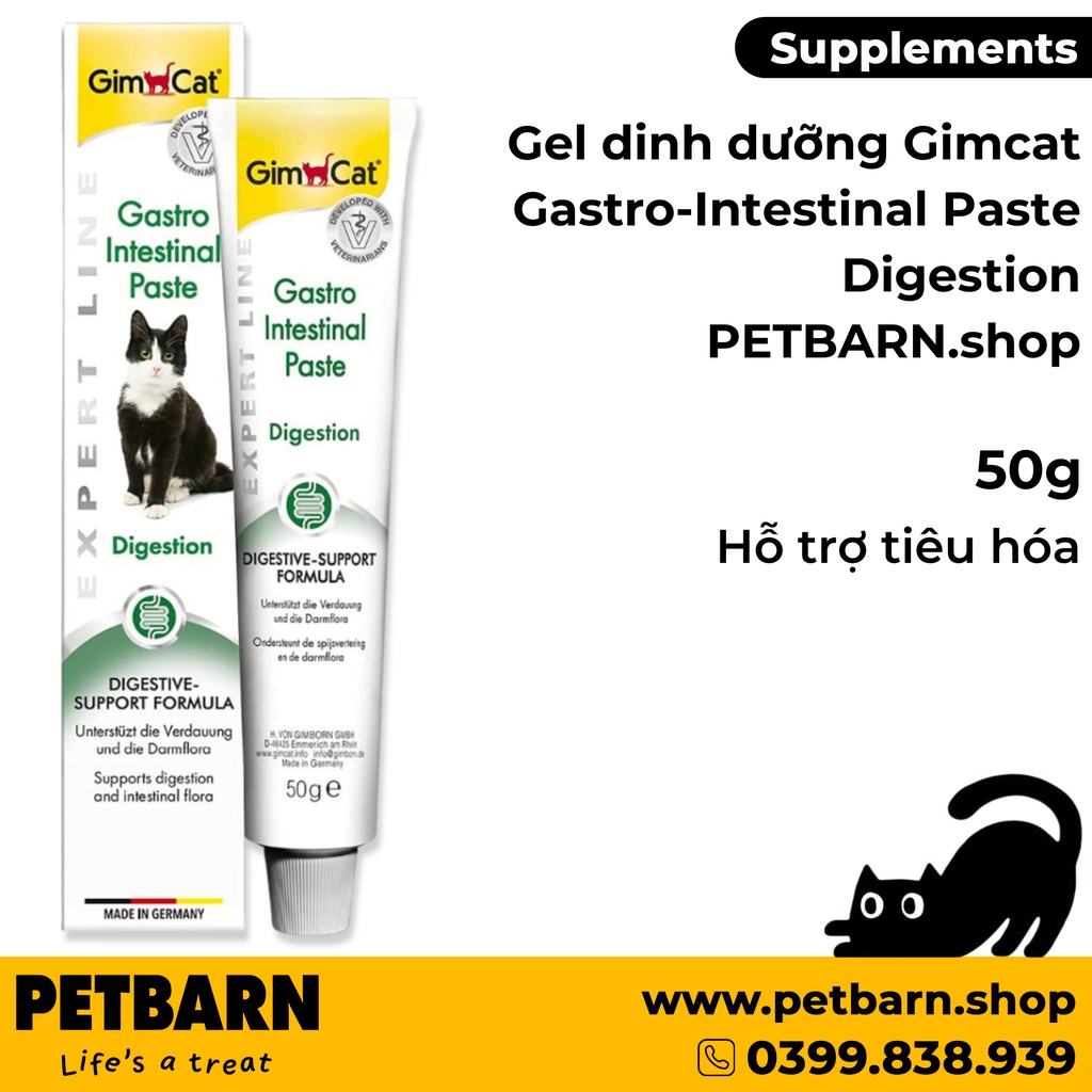 Gel dinh dưỡng Gimcat Gastro Intestinal Paste Digestion 50g - Hỗ trợ tiêu hoá PETBARN