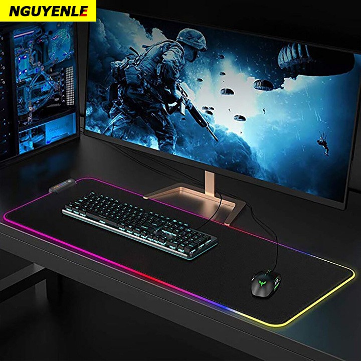 Miếng lót bàn phím chuột LED RGB - Mousepad Led RGB full size 80cm x 30cm