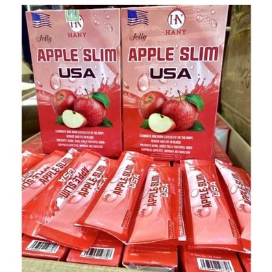THẠCH TÁO HỖ TRỢ GIẢM CÂN DA APPLE SLIM 10 GÓI -  1 hộp 10 gói x 25gr - Hàng Chính Hãng