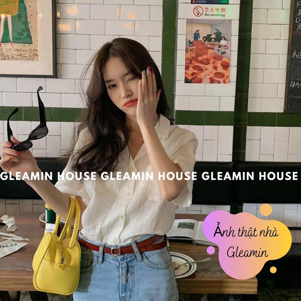 ( Ảnh thật/sẵn ) Áo sơ mi nữ cổ V , Áo smi cộc tay đũi nhật mát mịn không nhăn 4 màu | BigBuy360 - bigbuy360.vn