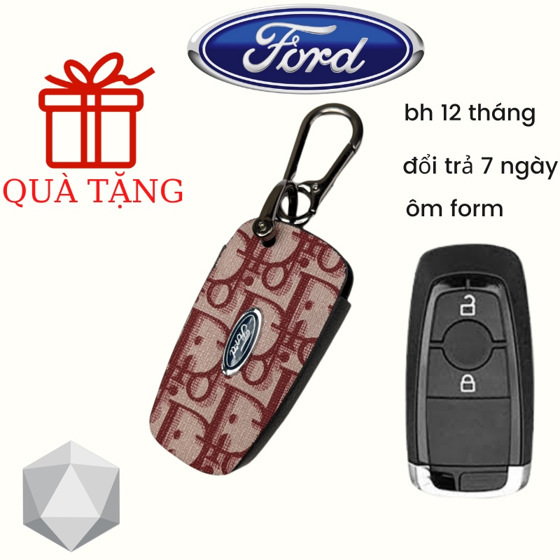 Ốp chìa khoá xe Ford Ecosport Everest Ranger Wildtrak 2 nút màu dior (FE2 Móc D)