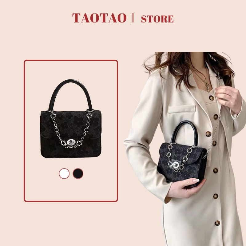 túi đeo chéo nữ mini ren hoa túi hộp vuông 2 dây đeo vô cùng
