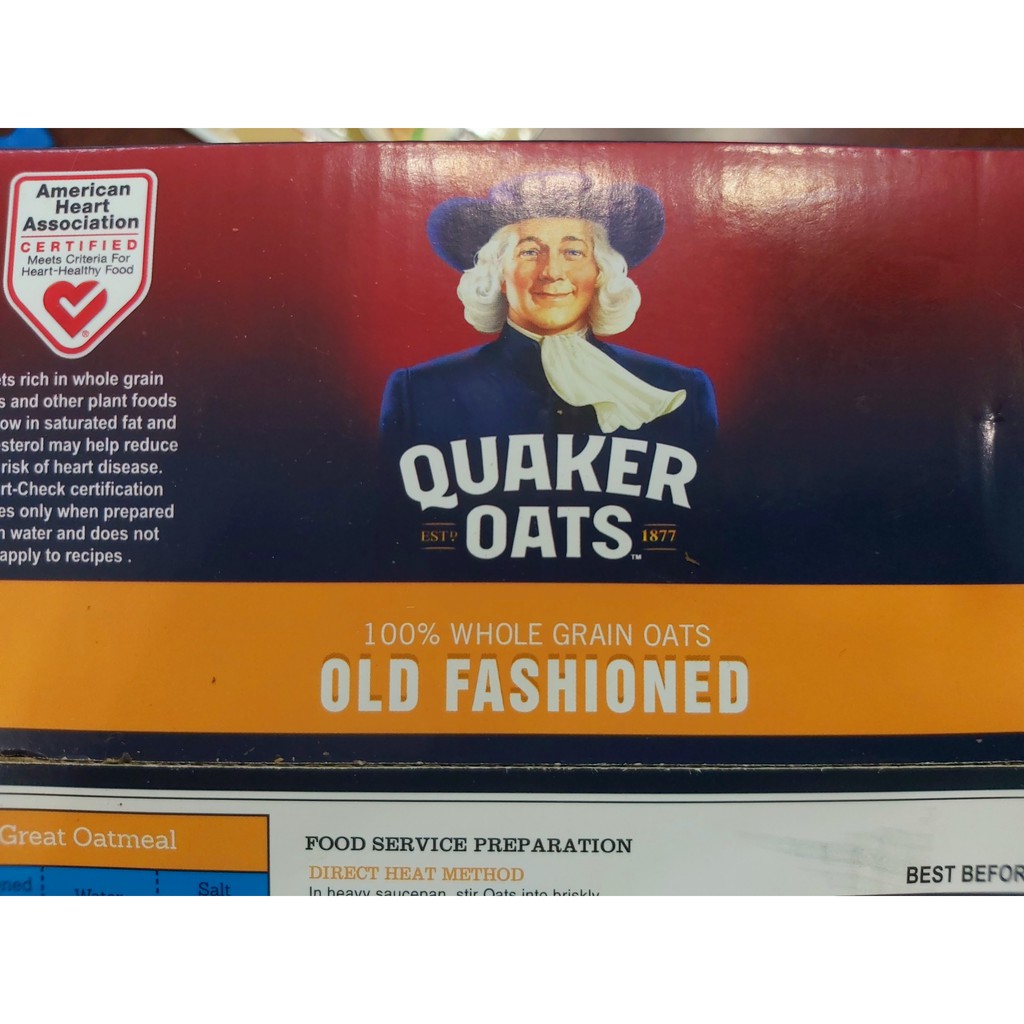 [Mã GROSALE2703 giảm 8% đơn 250K] Yến mạch Quaker Oats loại cán mỏng nguyên hạt