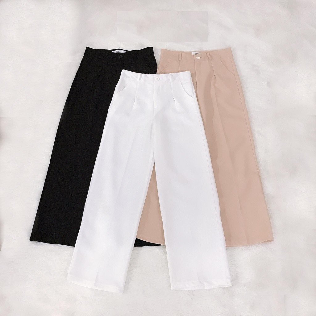 Quần Ống Rộng Nữ Cạp Cao Bóp Eo Nhỏ Chất Liệu Vải Co Giãn Thoải Mái 788 🎁 | BigBuy360 - bigbuy360.vn