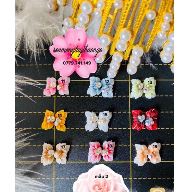 (hàng mới về)Hoa bột nail gắn móng tay dành cho Nail dễ thương