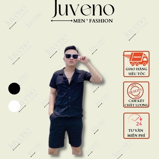 Bộ Đũi Cộc Tay Juveno,🎁Xả Kho Giá Sốc🎁 Bộ Quần Áo Cổ Bẻ Mặc Hè Cổ Bẻ Chất Đẹp, Mặc Đôi Nam Nữ, Đủ Size 45-78Kg