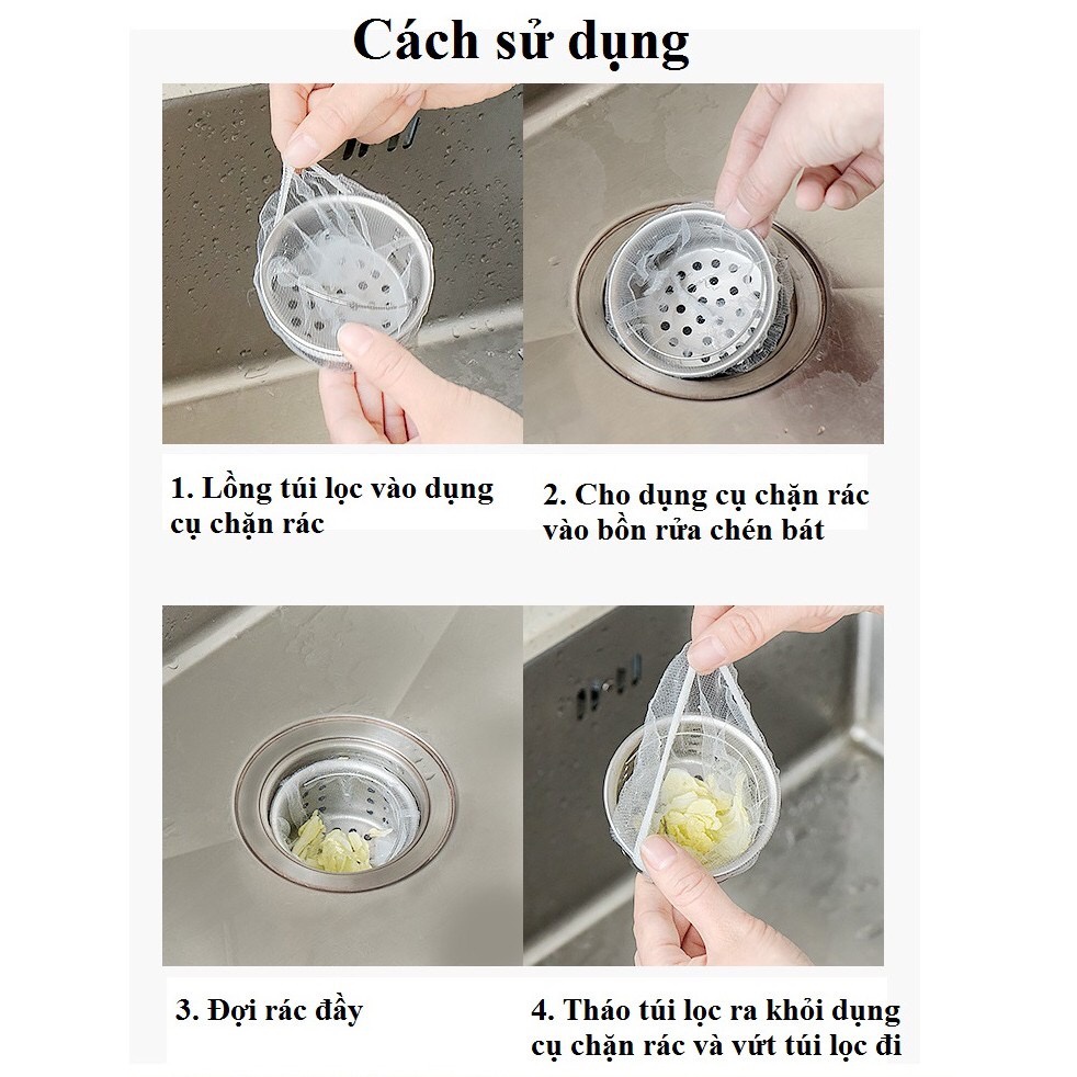 ❌SET 30-100C❌ Túi Lọc Rác, Lọc Rác Thức Ăn Thừa Thông Minh Cho Bồn Rửa Chén Bát 1327 Tổng Kho Sỉ Gia Dụng