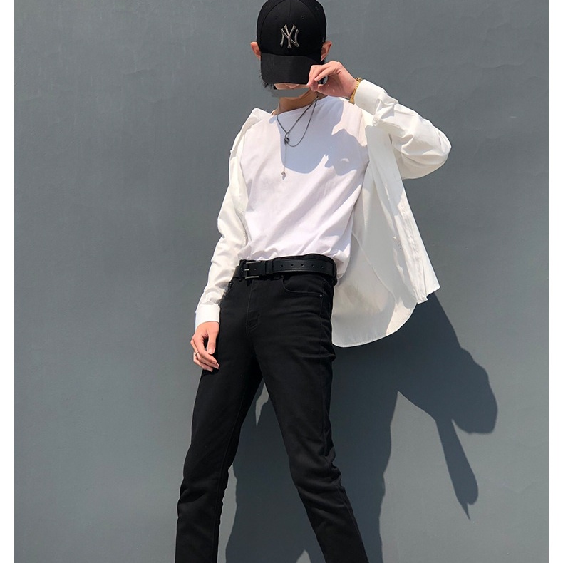 Thắt lưng unisex BROO phong cách ulzzang Hàn Quốc, dây nịt lưng khóa kim bản 3cm có lỗ bấm da PU