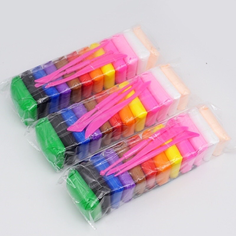 Combo 12 gói đất sét tự khô nhật đất nặn Soft Clay , Nguyên liệu làm butter slime,trang trí sáng tạo