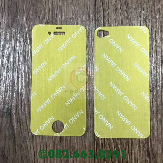 Bộ dán cường lực nano siêu mỏng iphone 4 4s 5 5s 5c / iphone se 2016 trước sau