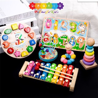 Combo đồ chơi gỗ cho bé - sản phẩm giống hình đăng- 6 món