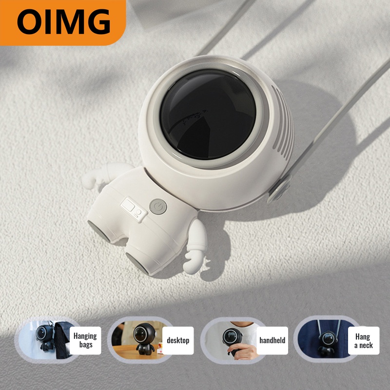 Hàng Có Sẵn Quạt mini Cầm Tay Không Cánh Đeo Cổ Hình Phi Hành Gia Không Cánh 2022 Có Thể Sạc