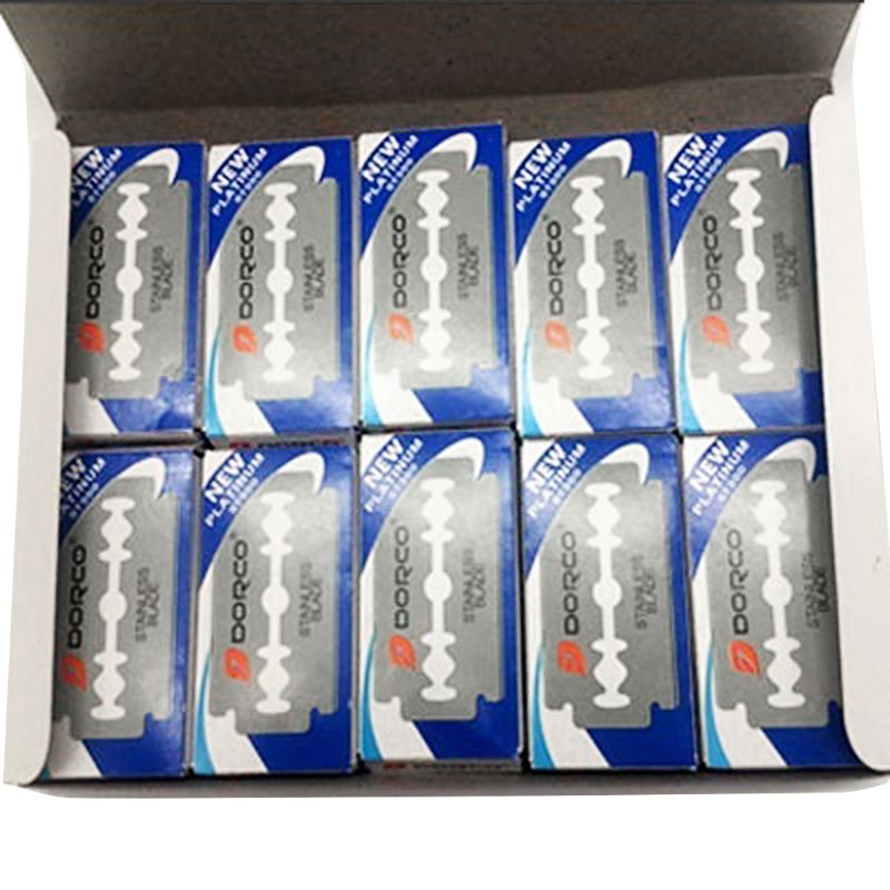 [Hàng mới về] Bộ 10 lưỡi dao cạo râu ST300 bằng thép không gỉ hai viền mỏng sắc bén chăm sóc da mặt dành cho nam