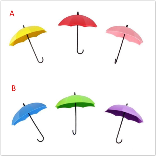 Set 3 móc treo đồ gắn tường hình chiếc ô dễ thương tiện dụng