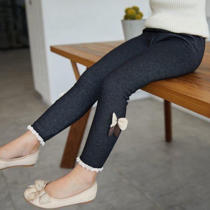 Quần Legging giả Jean lót lông cho bé gái