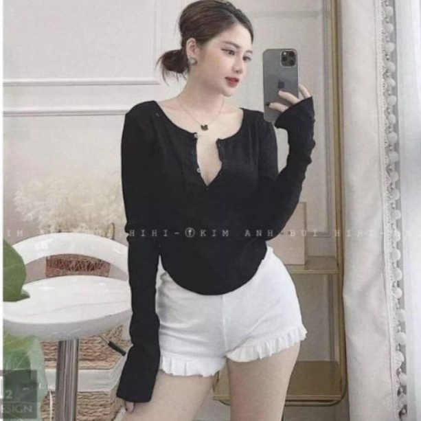 quần đùi borip phối viền bèo siêu xinh vải dầy đẹp