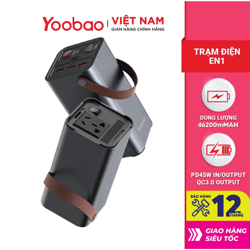 Trạm sạc dự phòng 46200mAh Yoobao EN1 Sạc nhanh PD3.0 và QC3.0 220V - Hàng chính hãng - Bảo hành 12 tháng