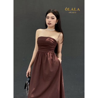 OLALASTUDIO Đầm quây xếp li dáng ngắn và dáng dài Soonnet Midi Dress
