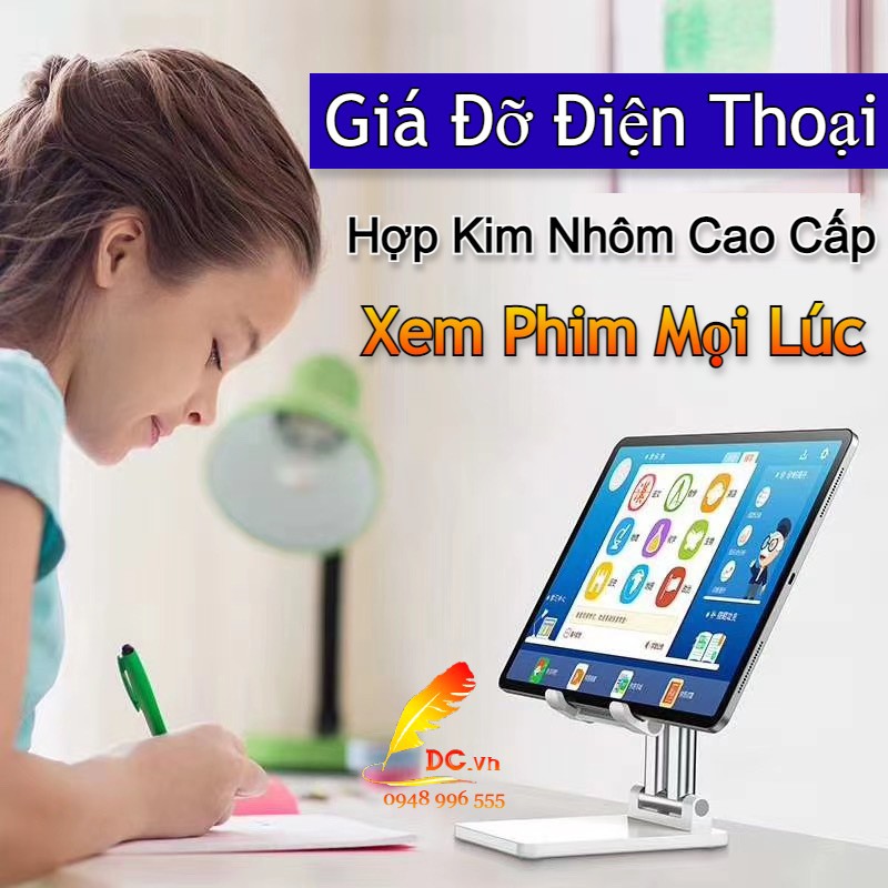 Giá Đỡ Điện Thoại Kệ Đỡ Ipad Smartphone Máy Tính Gấp Gọn Hợp Kim Nhôm Giúp Bạn Đọc Sách Xem Phim Chơi Game - BH 1 Đổi 1