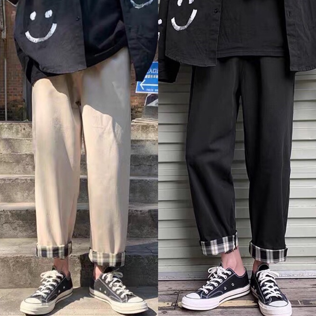 Quần kaki baggy ống suông nam nữ Caro Ulzzang