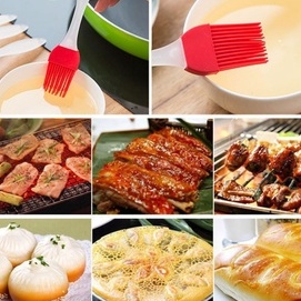 Chổi quét dầu ăn, cọ quét bề mặt bánh bằng silicon cán trong size 16cm màu ngẫu nhiên