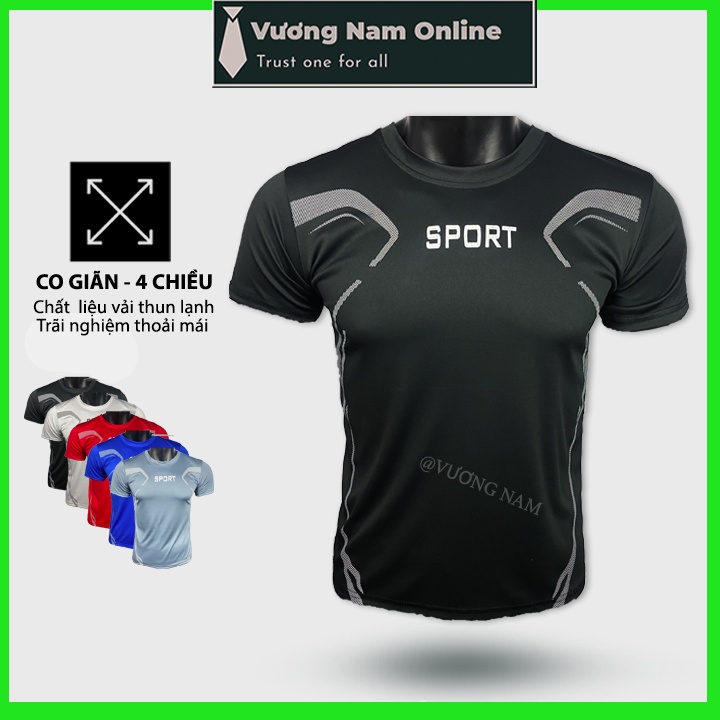 Áo thể thao nam SPORT ngắn tay cổ tròn đẹp vải thun lạnh cao cấp VN96B