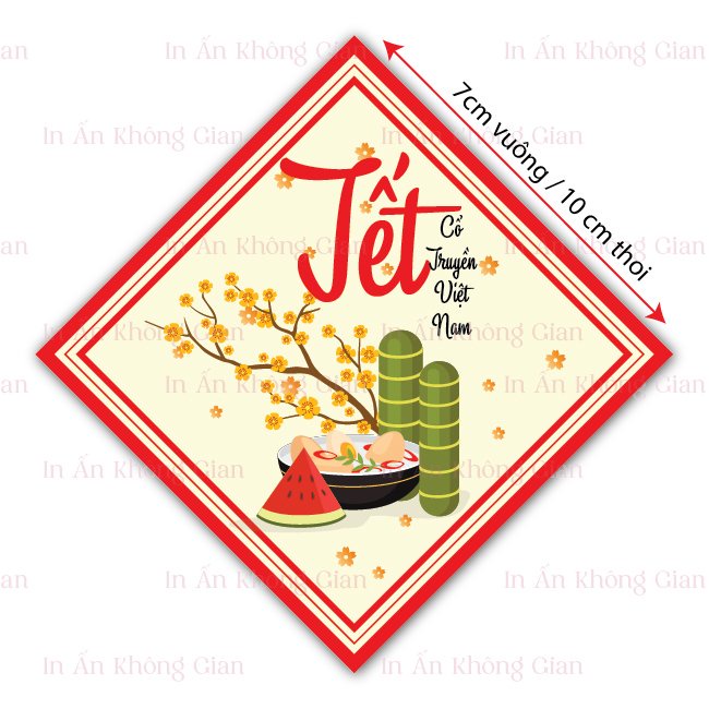 Tem Dán Tết , Tem Chúc Mừng Năm Mới , Decal tết by khonggianinan - nptet2023tetmai
