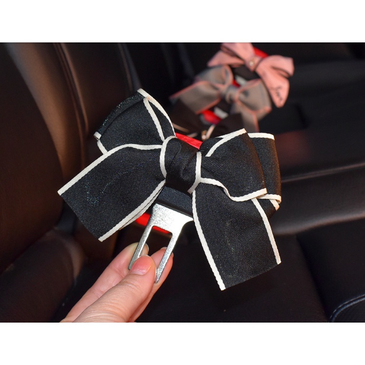 Chốt khóa nối dài dây an toàn ô tô, xe hơi đính nơ dễ thương hàng tốt Seat Belt Extension - D&A shop