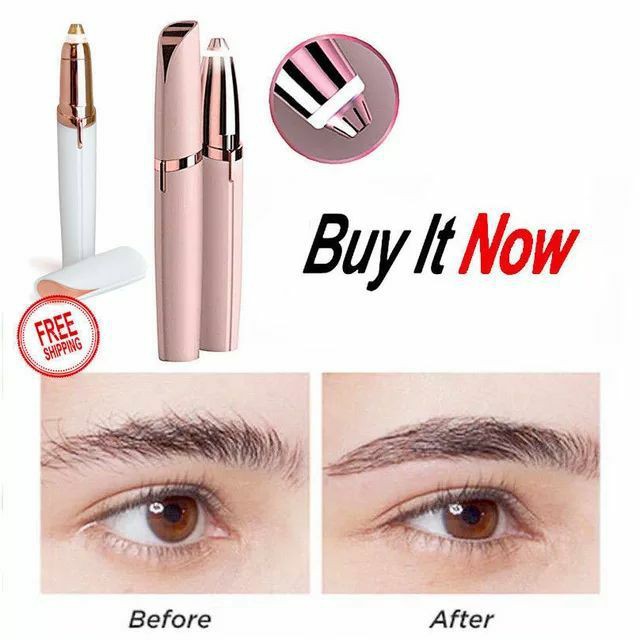 Máy tỉa lông mặt, lông mày, ria mép Flawless Brows dao cạo theo hình xoắn ốc, không đau ( BẢO HÀNH 3T )