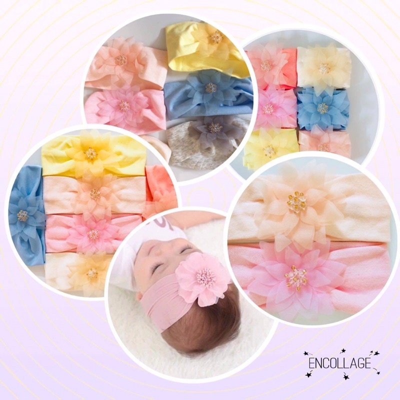 Turban, băng đô vải cotton mềm mịn co giãn cho bé gái