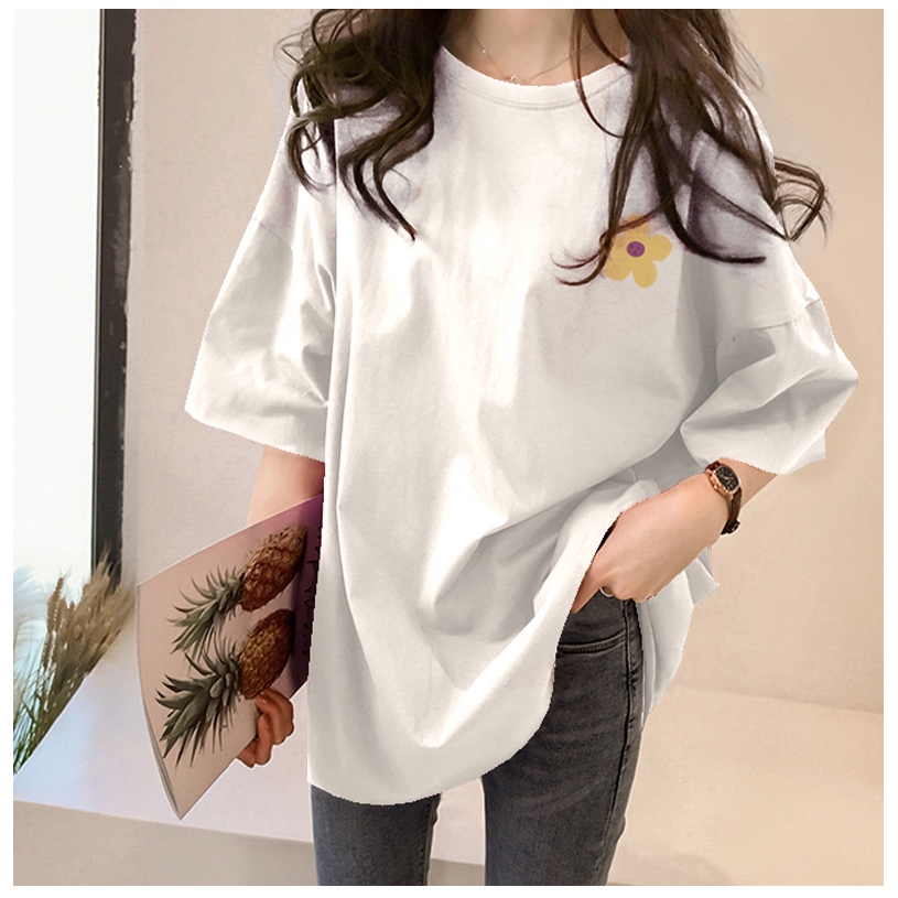 NRVP Áo Thun Ngắn Tay Dáng Rộng In Họa Tiết Xinh Xắn Dành Cho Nữ 2020