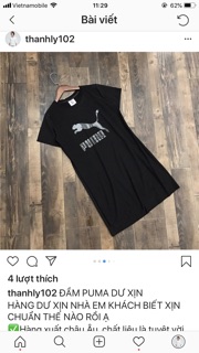 Đầm puma đen và trắng note màu