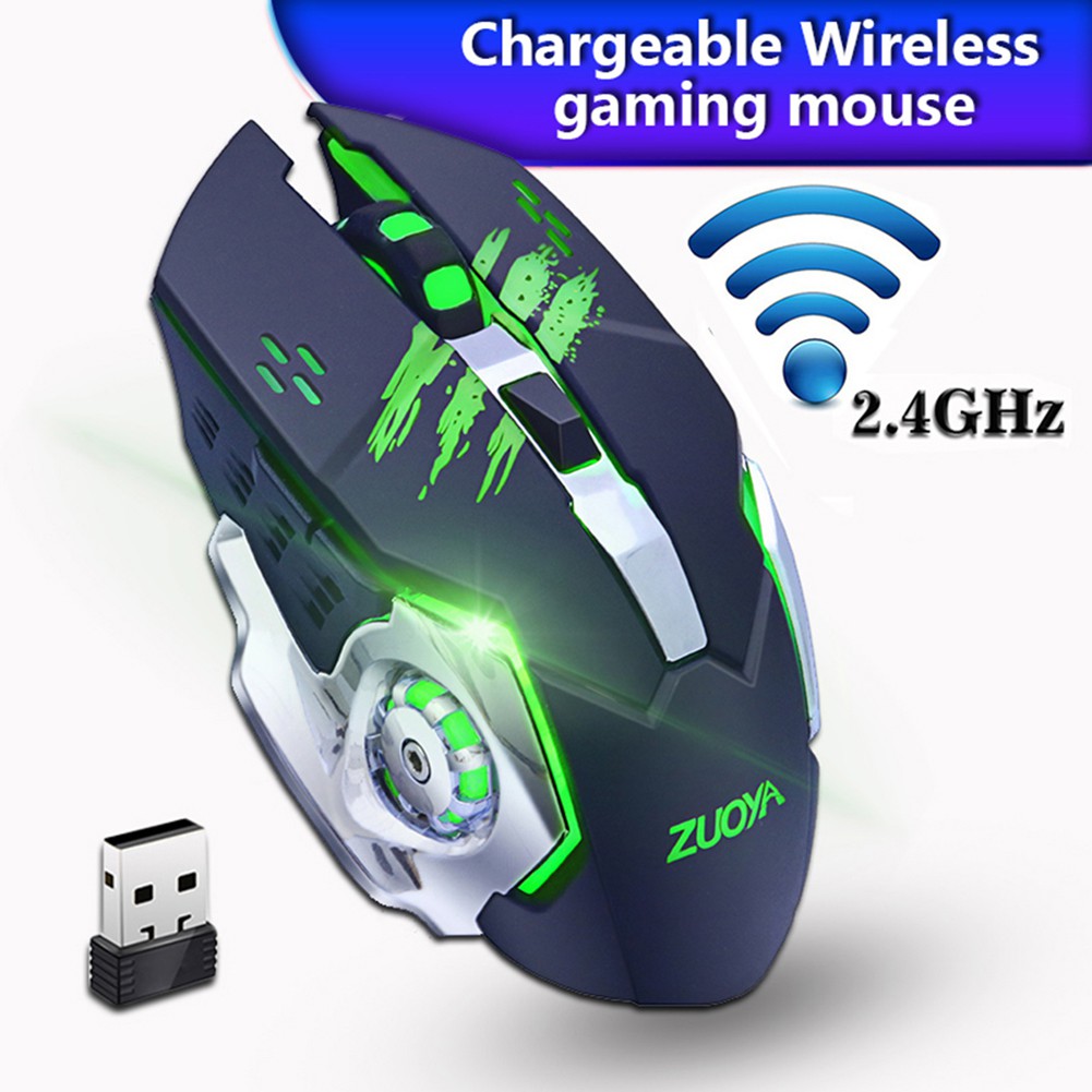 ❁Rondaful❁Wireless Optical Gaming Mouse Adjustable Rechargeable Bluetooth Cable Mouse Cursor