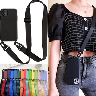 Ôp Điện Thoại Silicon Dẻo Kèm Dây Đeo Chéo Sang Trọng Cho iphone 15 14 13 pro max 12 13 11 pro max xs xr x 6 6s 8 7 plus se Ốp