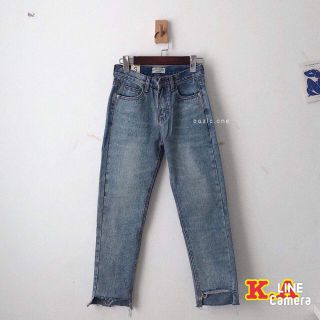 Quần bò baggy gấu lệch siêu dễ thương