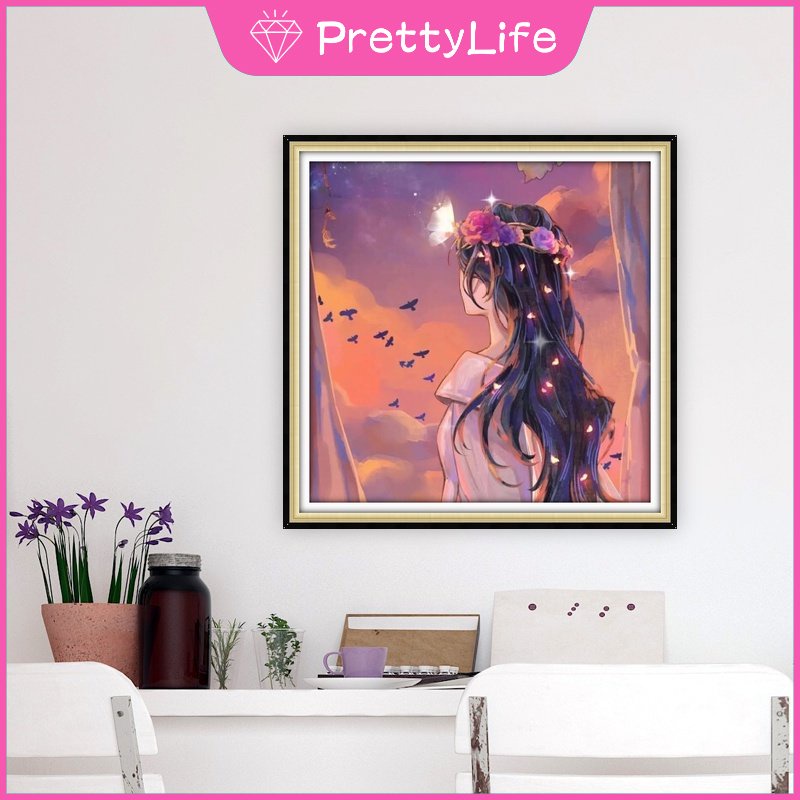 Bộ Tranh Đính Đá 5D Tự Làm 30x30cm / 40x40cm / 50x50cm Hình Cặp Đôi Lãng Mạn Trang Trí Nhà Cửa