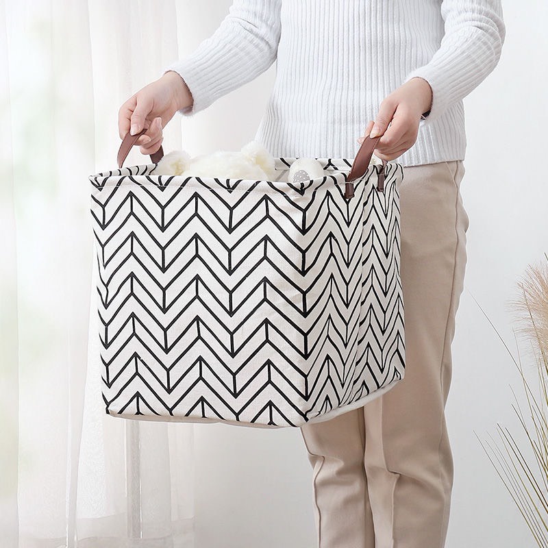 Giỏ đựng quần áo chăn màn đồ dơ túi vải canvas vuông gấp gọn đựng đồ đa năng ANDOSA TV12