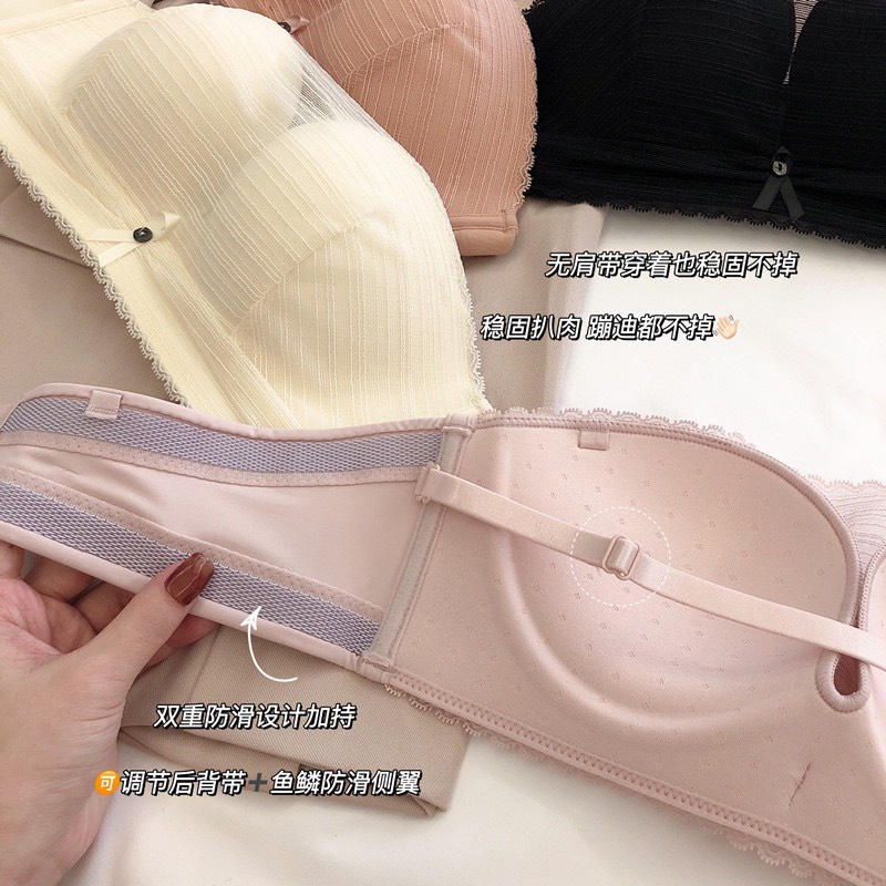 Áo lót nữ Embra quây cup ngực bàn tay nâng đẩy, mặc được không dây chống tụt phối ren cao cấp EBALKG29