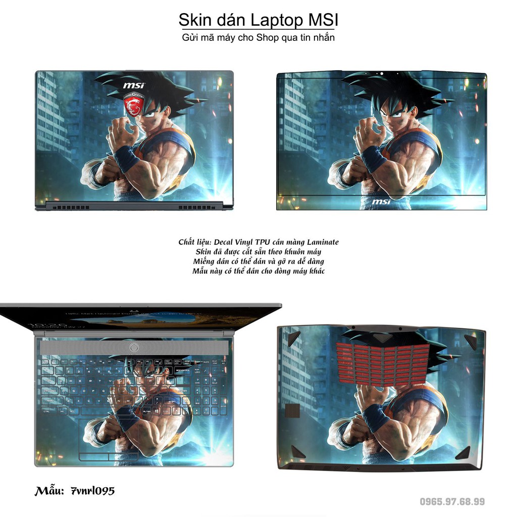 Skin dán Laptop MSI in hình Dragon Ball _nhiều mẫu 2 (inbox mã máy cho Shop)