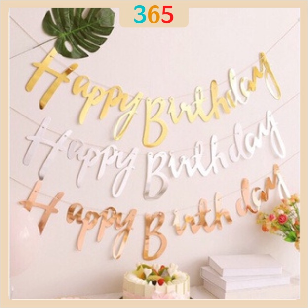 Dây Happy Birthday ép kim trang trí sinh nhật