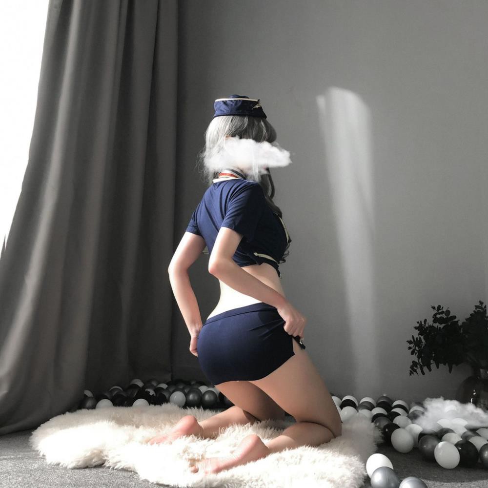 Đồ ngủ sexy cosplay đồng phục nữ cơ trưởng hàng không bộ đồ ngủ gợi cảm 4102 | BigBuy360 - bigbuy360.vn