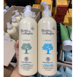(CHÍNH HÃNG) Combo dầu gội xã  phục hồi và chống rụng tóc Biotin Collagen 500ml x2