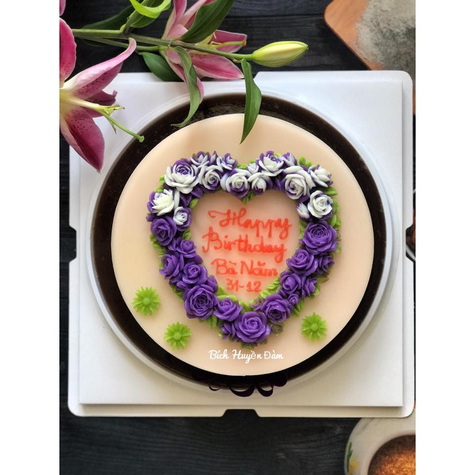 Khuôn Silicon 4D Rau Câu Hoa Nổi - Khuôn Vòng Hoa Tim