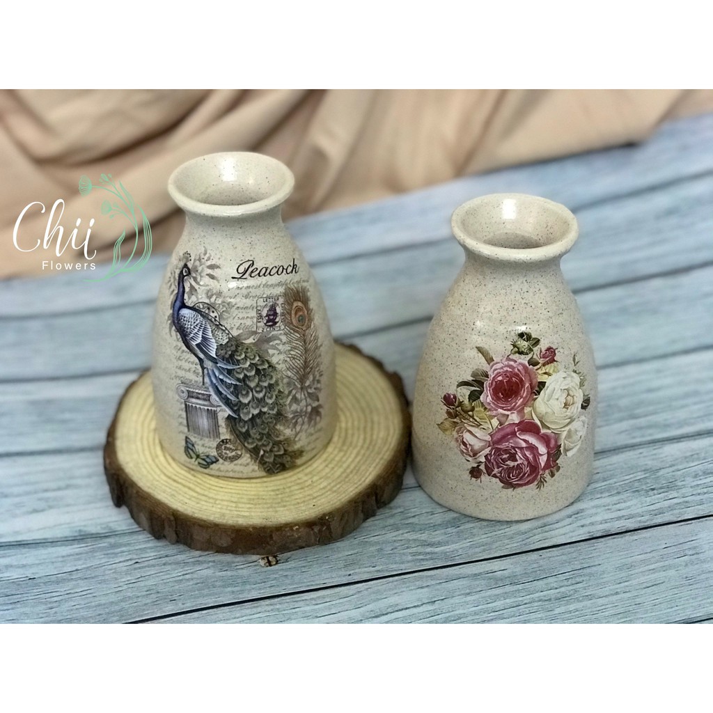 Bình hoa gốm sứ sake nhỏ Bát Tràng trang trí phòng khách đẹp - Chiiflower BG65